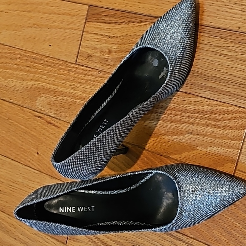 [Very Wore] Nine West NWFLAX BK SILV heels
